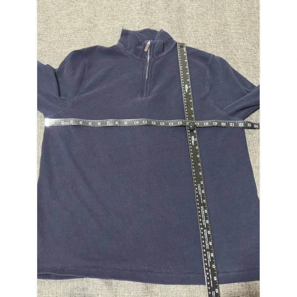 J.Crew Mens XL Pullover Navy Blue Quarter Zip Cotton Fleece